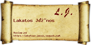 Lakatos János névjegykártya